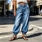 👖✨ Bästsäljare –  High-Waist-Barrel-jeans med stretch för damer