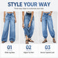 👖✨ Bästsäljare –  High-Waist-Barrel-jeans med stretch för damer
