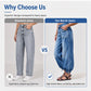 👖✨ Bästsäljare –  High-Waist-Barrel-jeans med stretch för damer