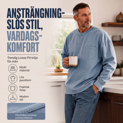 Bästsäljare🔥 👕 Långärmad herrtröja – mjuk passform för höst och vardag