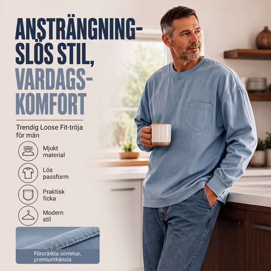 Bästsäljare🔥 👕 Långärmad herrtröja – mjuk passform för höst och vardag