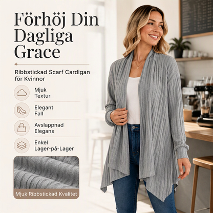 ⏳ Het erbjudande! |Kvinnors ribbstickade cardigan – Mjuk öppen modell med elegant fall