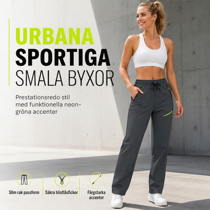 👖🔥 Bästsäljare – avslappnade sport- och träningsbyxor för damer med fickor med dragkedja