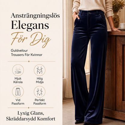 Bästsäljare🔥 👖 Högmidjade sammetsbyxor med vida ben – mjuka och eleganta