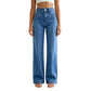 Kvinnors högmidjade vida lediga jeans