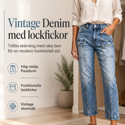 📢🎉50 % rabatt!!!🛍️✨Högmidjade, elastiska jeans med raka ben för damer