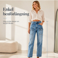 📢🎉50 % rabatt!!!🛍️✨Högmidjade, elastiska jeans med raka ben för damer
