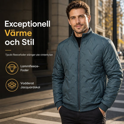 Herr vadderad vinterjacka med fleecefoder