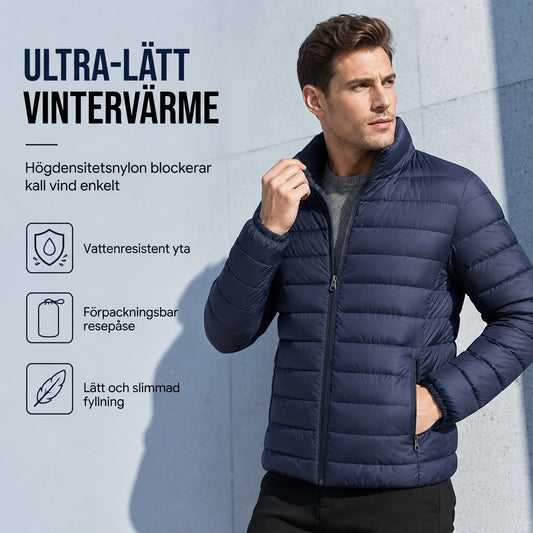 🧥Lätt vadderad vinterkappa med stående krage för män