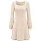 Babydollkjole med firkantet utringning for kvinner med lommer