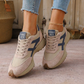 Lätta, vulgära sneakers med platt form för kvinnor