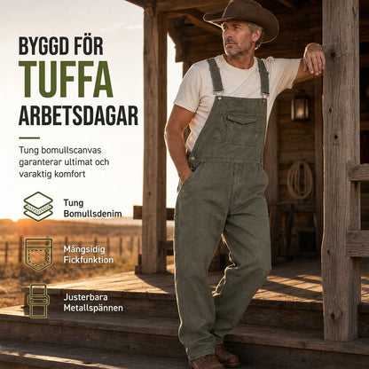 Arbetsbyxor för män i kraftig denim – Rymlig passform, raka ben och flera praktiska fickor
