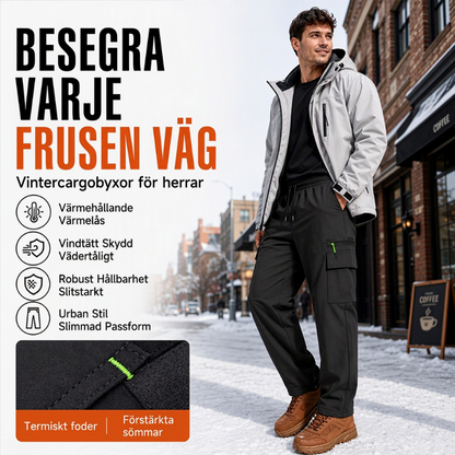 Vinterbyxor Herr – Vindtäta Termobyxor med Värmande Foder för Outdoor och Kalla Dagar