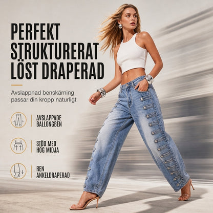 Damer Retroförhöjda midjebyxor med böjt ben