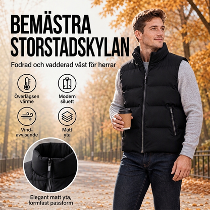 💰 Halva priset! 🧥 Herrklassisk vadderad väst med stående krage – varm, bekväm, mångsidig, perfekt för höst och vinter. ✨