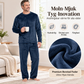🛌Tvådelat Flannelset Herr – Mjuk Borstad Velour med Rak Passform✨