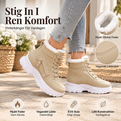 👢 Vinterstövlar för damer med fleecefoder – lätta, värmande och stänkskyddade
