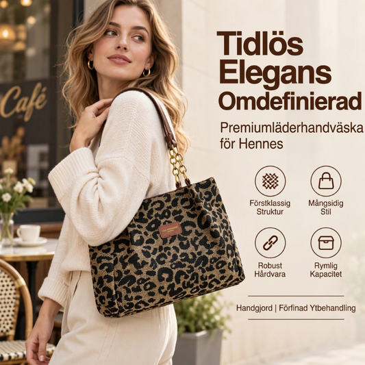 Retro leopardmönstrad påse för kvinnor