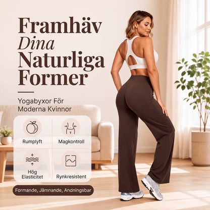 Högmidjade vida yogabyxor för kvinnor🏃‍♀️😍